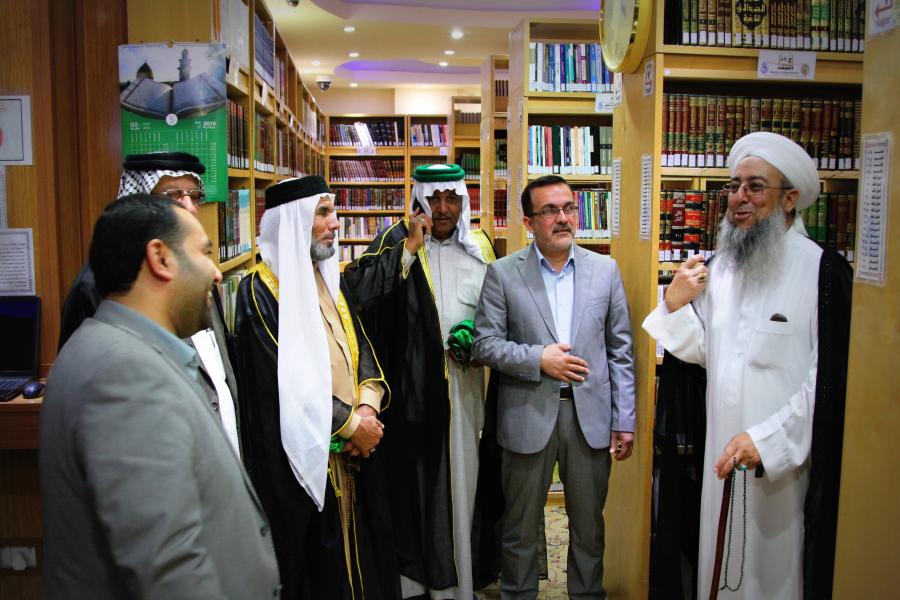 مكتبة الروضة الحيدرية تستضيف وفد من علماء اهل السنة في خانقين 