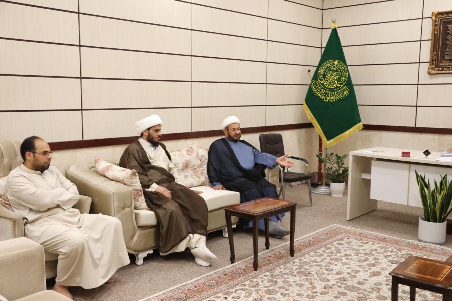 مكتبة الروضة الحيدرية تستقبل سماحة العلامة الخطيب الحسيني الشيخ إبراهيم النصيراوي