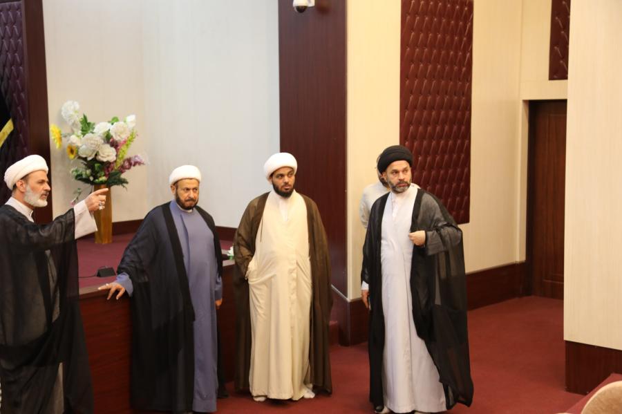 مكتبة الروضة الحيدرية تستقبل سماحة العلامة الخطيب الحسيني الشيخ إبراهيم النصيراوي