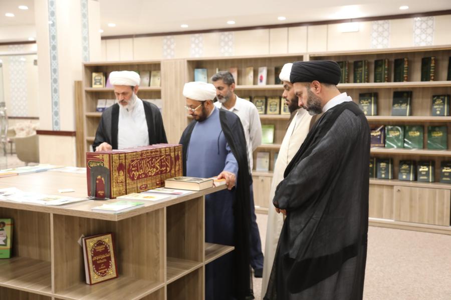 مكتبة الروضة الحيدرية تستقبل سماحة العلامة الخطيب الحسيني الشيخ إبراهيم النصيراوي