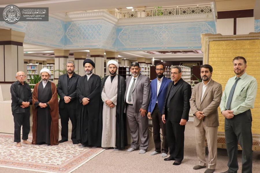 وفد من جامعتي الكوفة وفردوسي يطلعون على تاريخ مكتبة الروضة الحيدرية المطهرة
