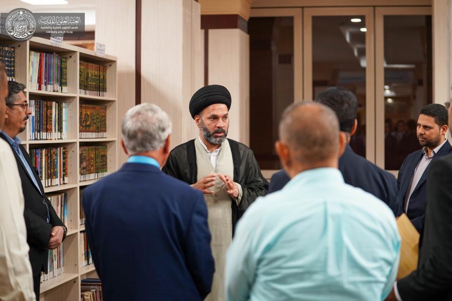 مكتبة الروضة الحيدرية تستقبل الوفود المشاركة في المؤتمر الثاني لإحياء تراث أمير المؤمنين (عليه السلام)