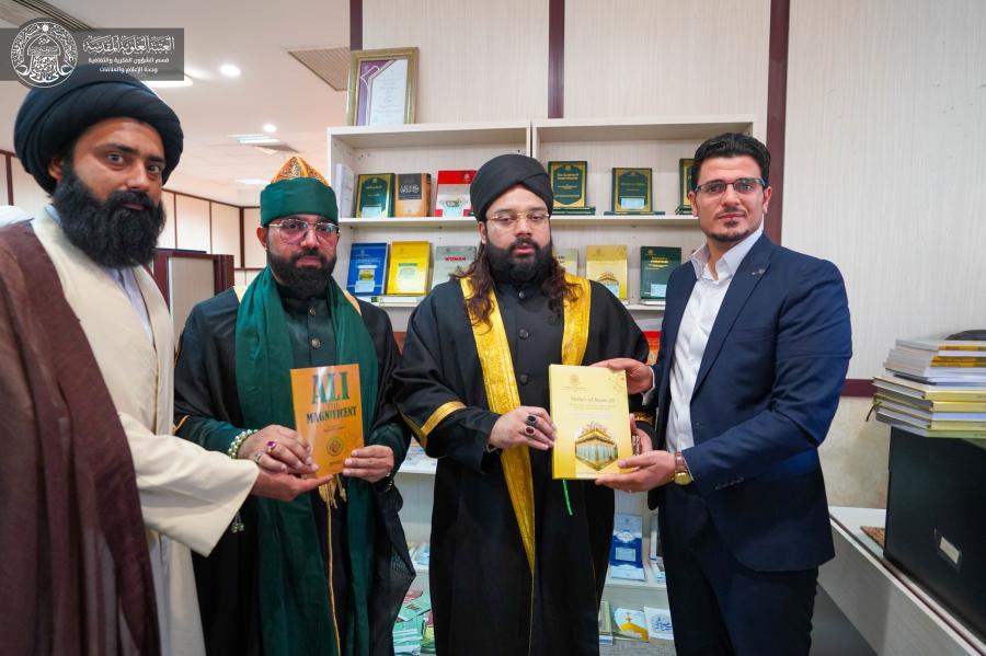 وفد الطريقة القادرية من الهند يزور قسم الشؤون الفكرية والثقافية في العتبة العلوية المقدسة