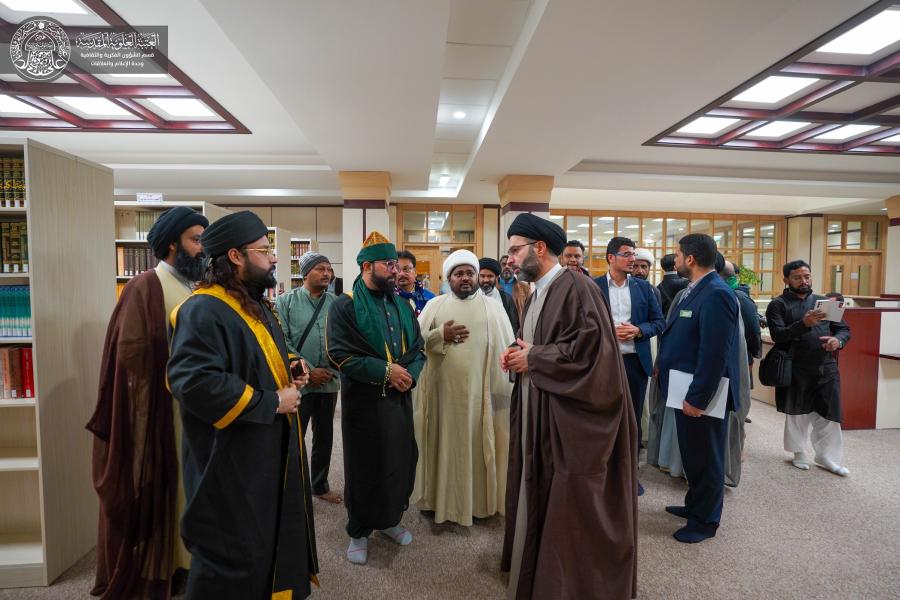 وفد الطريقة القادرية من الهند يزور قسم الشؤون الفكرية والثقافية في العتبة العلوية المقدسة