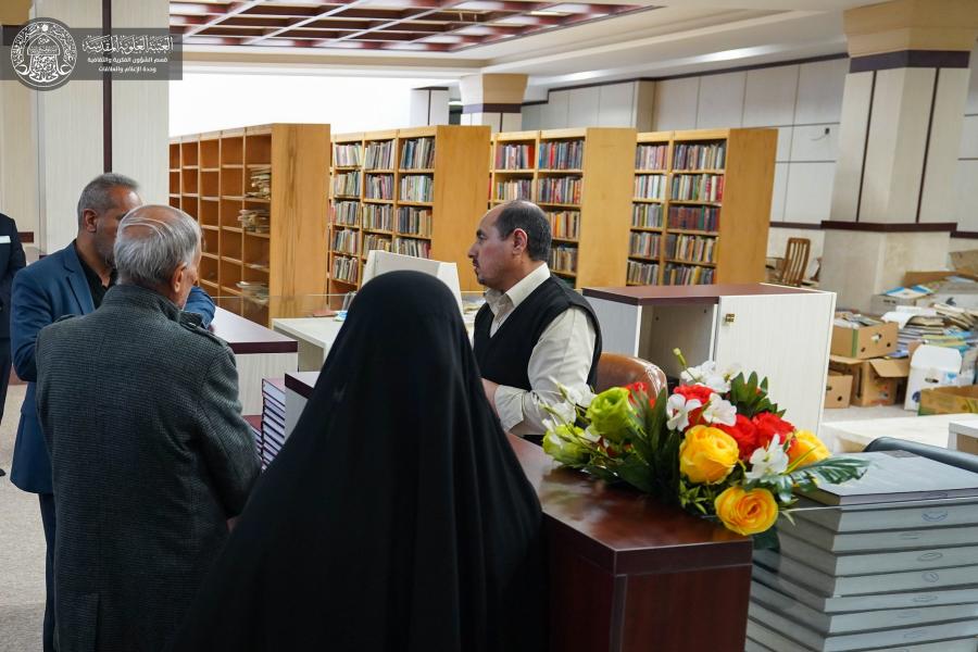 وفد من المكتبة المركزية العامة في الكوفة يزور مكتبة الروضة الحيدرية